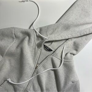 Blushmark Grey Full Zip Crop Sweatshirt